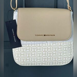 Tommy Hilfiger Tan and White Crossbody Bag